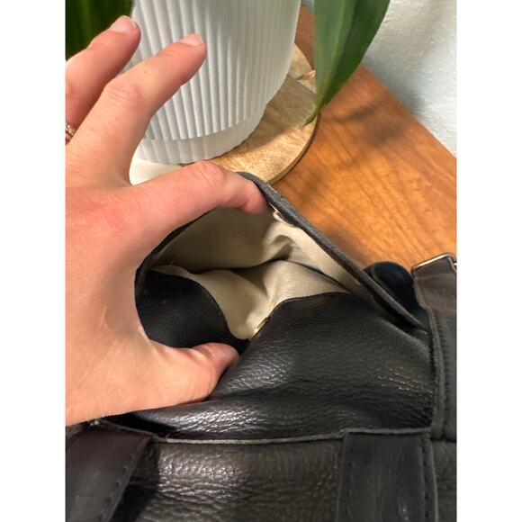 American Leather Co. Black Leather Backpack Purse - Picture 4 of 12